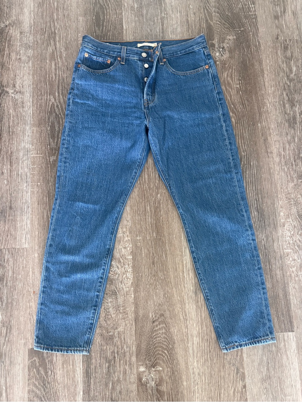 Levi's Blue Denim Jeans with Orange Topstitching